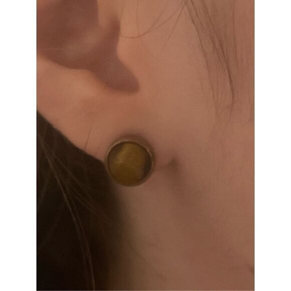 Vintage Tiger Eye Stud Earrings - Picture 3 of 13